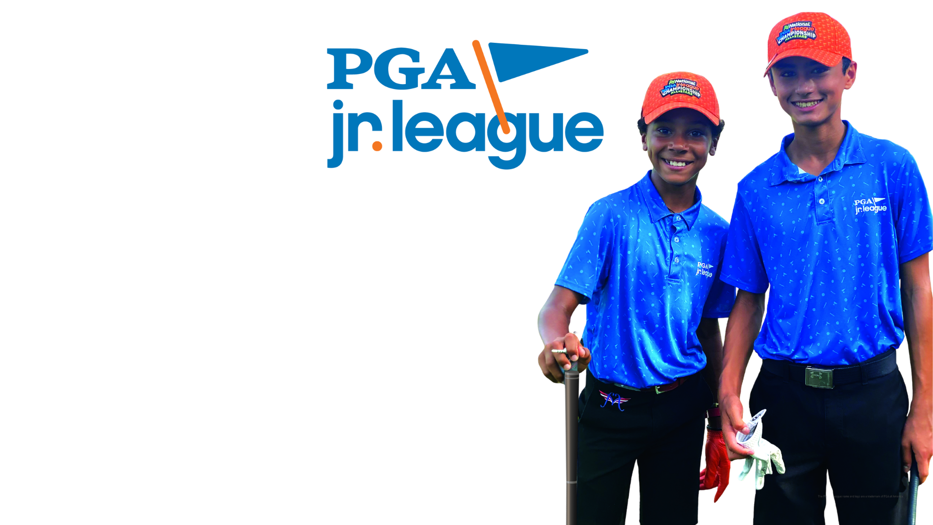 two kids posing golf