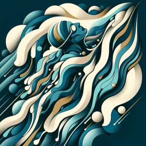 abstract person swimming