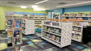 Palatine library at wrc bookshelves