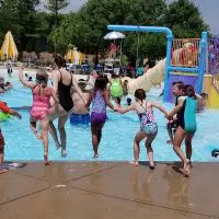 kids jumping in pool at Seascape