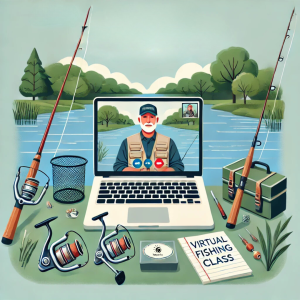 laptop and fishing