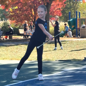 Youth baton twirler at Fabbrini Park