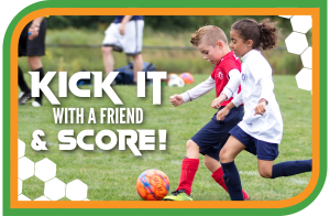 Youth Soccer Kick It and Score