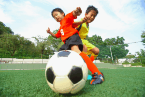 boys playing soccer