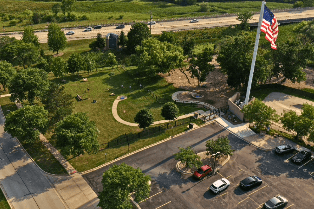 dog park Bos Run Arial