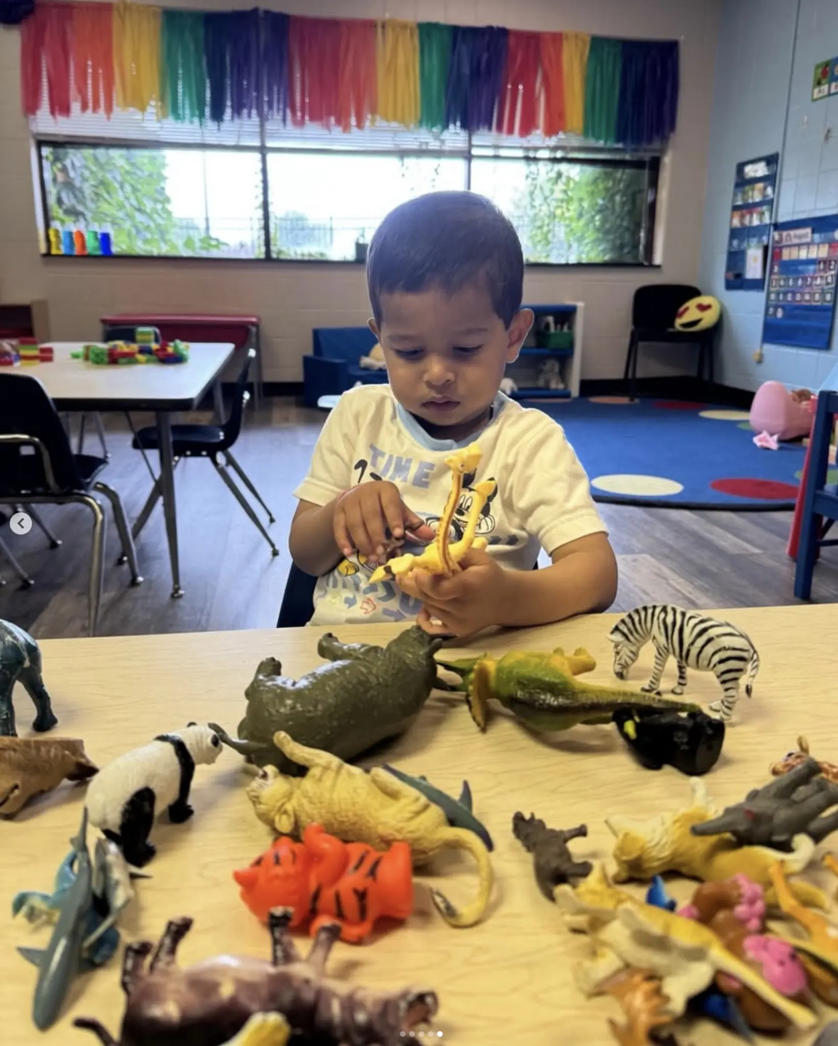 a child playing with toys