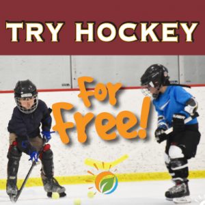 young kids playing hockey at heparks ice arena