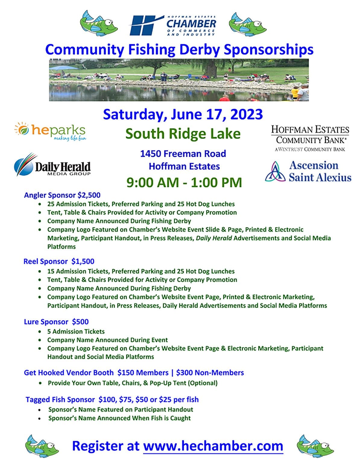 Fishing Derby Sponsorships 2023 __ copy Hoffman Estates Park District