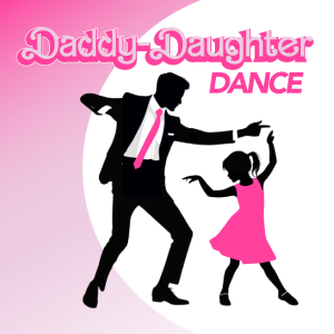 shadow graphic of daddy Daughter in Barbie pink